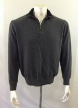 John Adams Men&#39;s Medium Gray Mock Quarter Zip Long Sleeve Pullover Sweater - £8.75 GBP