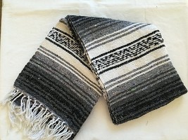 Meximart&#39;S® Authentic Mexican Falsa Blanket Hand Woven (Black) - £31.16 GBP
