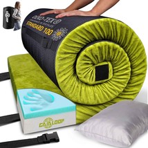 GAIALOOP Thick Memory Foam Camping Mattress Sleeping Pad Single Avacado ... - £90.36 GBP