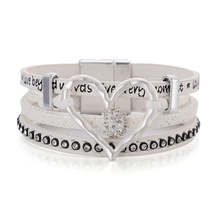 White &amp; Cubic Zirconia &#39;Love&#39; Heart Layered Bracelet - £11.93 GBP