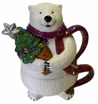 Pfaltzgraff SNOW BEAR TEA FOR ONE Teapot and Cup Set - Original Box Discontinued - £17.53 GBP