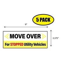 5 PACK 3.375"x9" Move Over for Stopped Sticker Decal Humor Funny Gift BS... - $6.53