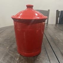Fiesta Ware Scarlet Red Canister CROCK Lid 10” Homer Laughlin Pottery - $49.49