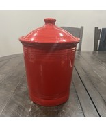 Fiesta Ware Scarlet Red Canister CROCK Lid 10” Homer Laughlin Pottery - $67.68 CAD