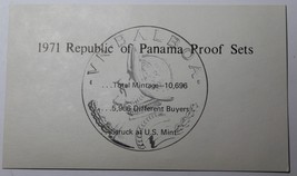 1971 Panama 6 Coin Single Page C.O.A. Document Set~No Coins - $4.10