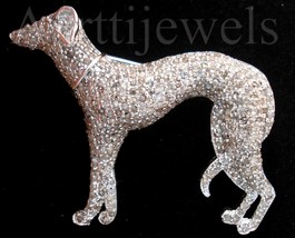 Victorian 6.00ct Rose Cut Diamond Very Pretty Wedding Greyhound Brooch VTJ EHS - £963.86 GBP