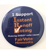 I Support Instant Runoff Voting Making Every Vote Count Button Pin Minne... - £10.97 GBP
