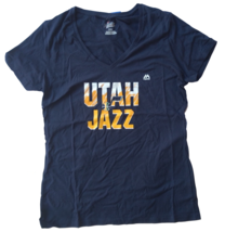 NWT NBA Utah Jazz Women&#39;s Size Large Blue V-Neck Tee Shirt - £13.41 GBP