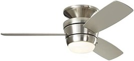 Harbor Breeze Mazon 44-In Brushed Nickel Flush Mount Indoor Ceiling Fan,... - £133.52 GBP