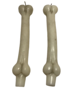 Halloween Sculpted Candles Skeleton Bones 8&quot; Tapers Spooky Creepy 80s Vi... - $22.50