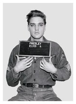 Elvis Presley Army Mugshot 1960 5X7 B&amp;W Photo - £6.63 GBP
