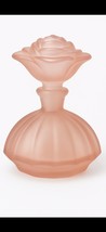 New Vintage Pale Pink Frosted Glass Perfume Bottle Rose Vanity Decor - T... - $268.41 MXN