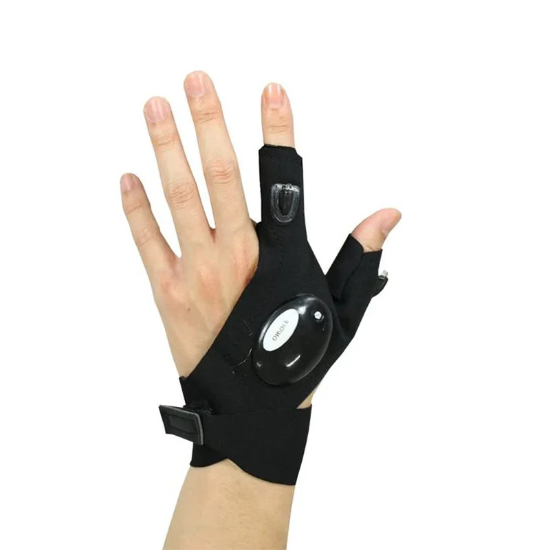1pcs Half-finger Gloves With LED Flashlight  Multifunctional Gloves Emergency  O - £108.94 GBP