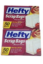 2- Hefty Scrap Bags With Tear-off Ties 50 Bags **DAMAGED BOX**SEE PICS** - £54.48 GBP