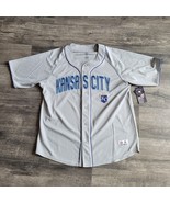 New Kansas City KC Royals Gray Adult XL Stitched MLB Baseball Jersey Blu... - $744.78 MXN