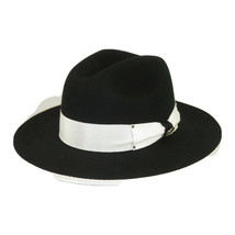 Mens Australian Wool Hat Bruno Capelo 2tone Wide Brim URBAN UB300 Black White image 2