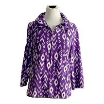 Zenergy Chicos ladies purple white zip front quarter sleeve jacket size ... - £30.05 GBP