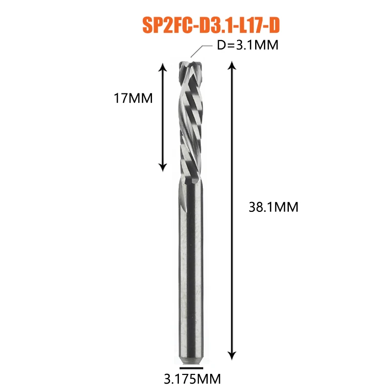 Compression milling cutter work UP &amp; DOWN Cut Two Flutes Spiral Carbide Milling  - £181.32 GBP
