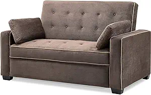 Serta Ainsley Loveseat with Pull Out Sleeper Microfiber Java Queen - $1,442.99