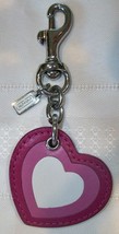 Coach 8247 Ombre Layered Leathr Heart Charm Key Fob Keychain Pink Love Valentine - £37.56 GBP