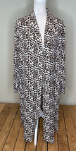 space 46 women’s open front cheetah print long cardigan size M brown r9 - £10.86 GBP