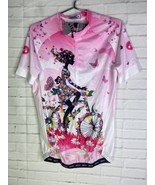 Weimostar Quick Dry Cycling Jersey Top Floral Full Zip Pockets Pink Wome... - £23.46 GBP
