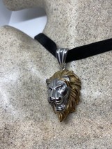 Vintage Leo Lion Ras Du Cou Acier Inoxydable Collier - £34.84 GBP