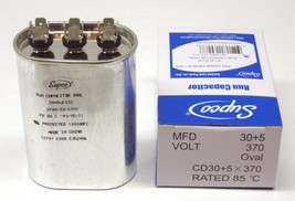 Supco CR5 X 370 Oval HVAC  Fan Motor Run Capacitor 5 MFD 370 Volts Rated... - $184.53 MXN