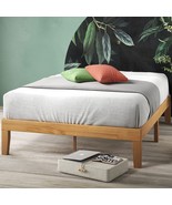 Zinus Moiz Wood Platform Bed Frame, Natural, Twin, Wood Slat Support, No... - £242.41 GBP