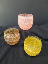 3 VTG MCM Colour Craft Shat-R-Pruf Roly Poly glasses Yellow ,  Cranberry &amp; Topaz - £27.93 GBP