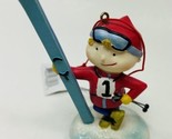Midwest CBK Skier Red and Blue Wooden Ski Instructor Christmas Skiing Or... - $4.44