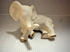 Vintage Lenox Elephant lying on side. Trimmed in gold.  5&quot; l. Nice! - $14.25