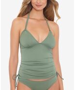 MSRP $30 Salt + Cove Juniors&#39; Ribbed Shirred Halter Tankini Top Green Si... - €12,83 EUR