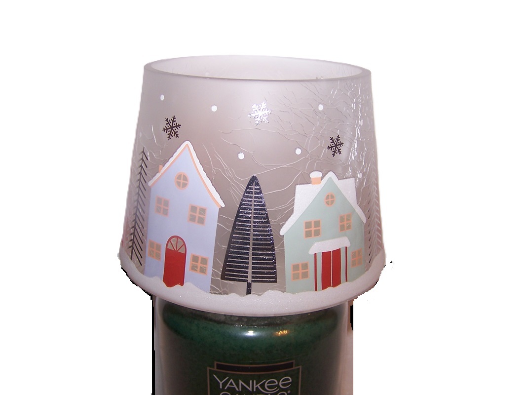 Yankee Candle Wonderland Crackle Glass Candle Shade for Large Original Candles