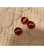 Lego PN98138pb048 - Tile 1x1 w/Ninjago Kai Pattern -Trans Red- 3 Pcs New - $6.52 CAD