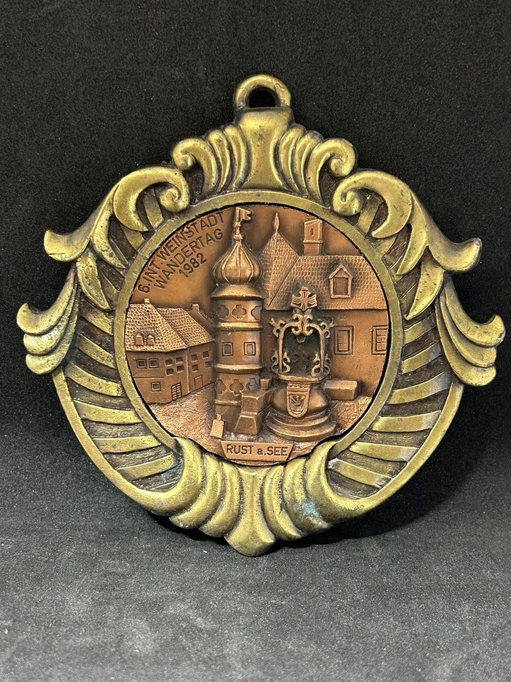 1982 Austrian Vintage Bronze Wall Hanging Rust am See 6th International ... - $22.10