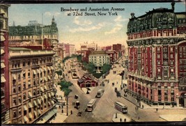 New York City NY-BROADWAY &amp; Amsterdam AVE-72ND ST-DIVIDED Back Postcard BK58 - £3.87 GBP