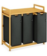 Laundry Basket 150L 3 Compartments Extendable And Removable Laundry Bag ... - $700.26 CAD