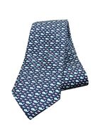 Vineyard Vines Mens Whale Print Silk Tie Navy/Pink - $606.06 MXN