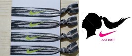 New NIKE Womens Girls Set Of 2 Hair Ties Bands Gray Green Design Swoosh ... - £4.74 GBP