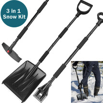 3-in-1 Portable Snow Shovel Kit Brush Ice Scraper Collapsible Removable ... - $48.99