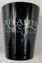 Atlantis Paradise Island Souvenir Shot Glass Black Swirl Glass - LOOK - $11.77