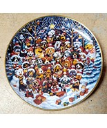 1990's  Franklin Mint Heirloom Santa Paws Dogs Porcelain Collectible Pla... - $25.99