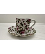 Vintage MV-2120 Purple Floral Demitasse Cup &amp; Saucer Gold Trim  - €29,90 EUR