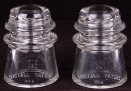 Pair Clear Insulator-Whitall Tatum No 2- 36-43 -Telegraph-USA-Antique Vi... - £14.76 GBP