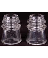 Pair Clear Insulator-Whitall Tatum No 2- 36-43 -Telegraph-USA-Antique Vi... - €15,88 EUR