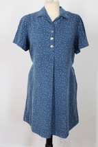 Vtg 90s Talbots 12 Blue Floral Short Sleeve Shirt Dress - £20.49 GBP