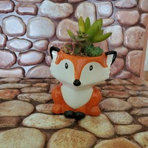 Mini Fox Planter with Succulent Arrangement, Succulent Gift, Animal Planter Pot image 5