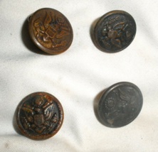 WW1 US Army blackened buttons, 4, small - £7.46 GBP