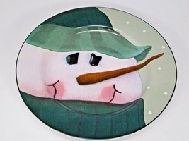 The Sakura Table Fiddlestix Salad Plate SNOWMAN PORTRAITS Stoneware Dess... - $9.89